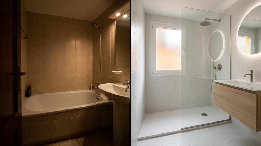 Ducha vs Bañera Baño Pequeño: Precios 2026 | iAlarife