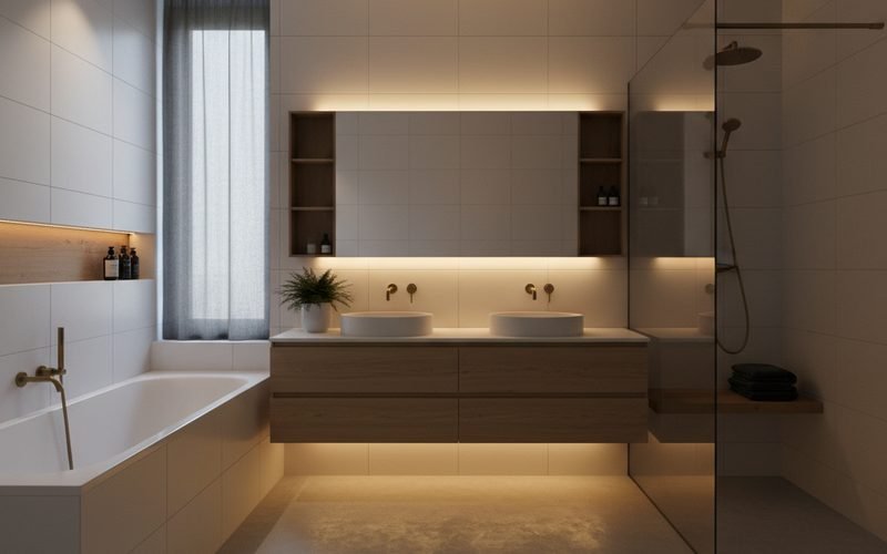 Presupuesto real para un baño blanco de 5,7 m²