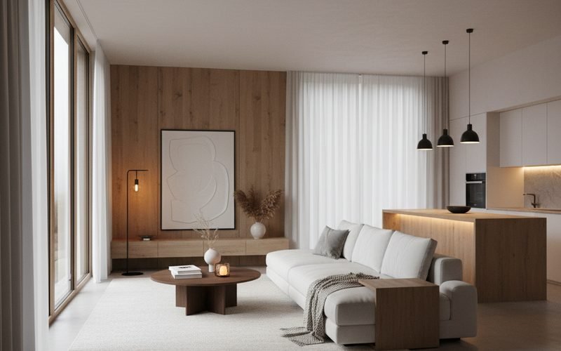 Madera y blanco: el binomio que funciona si las medidas son reales