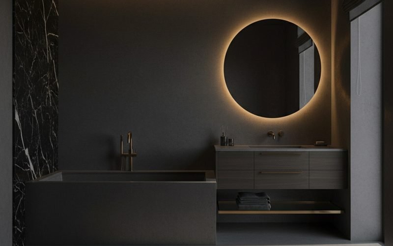 El truco del contraste: Nero Marquina vs. Microcemento