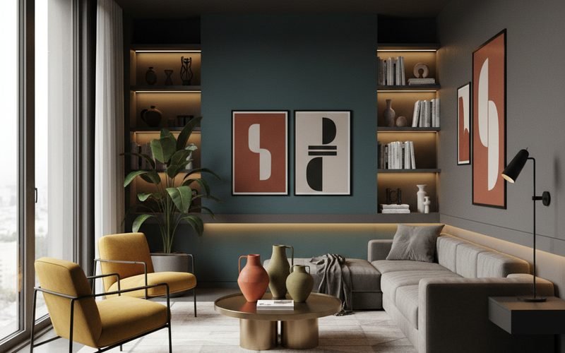 La paleta de colores: audacia controlada en 23,7 m²