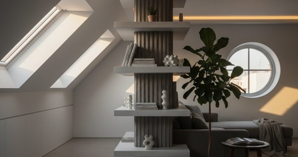 Columnas en el ático: cómo integrarlas con diseño real