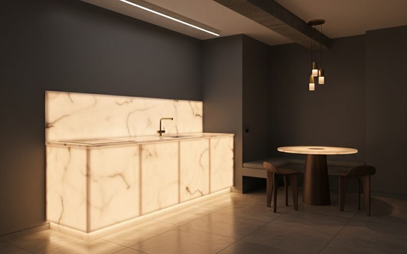 Materiales que fabrican luz en espacios de 8m²