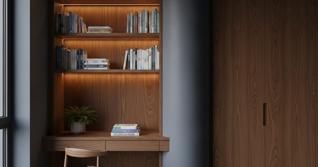 ¿Qué muebles caben en un cuarto de niños con columnas?