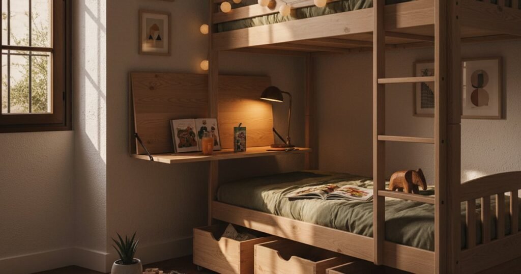 Habitación infantil compartida en menos de 10 m²