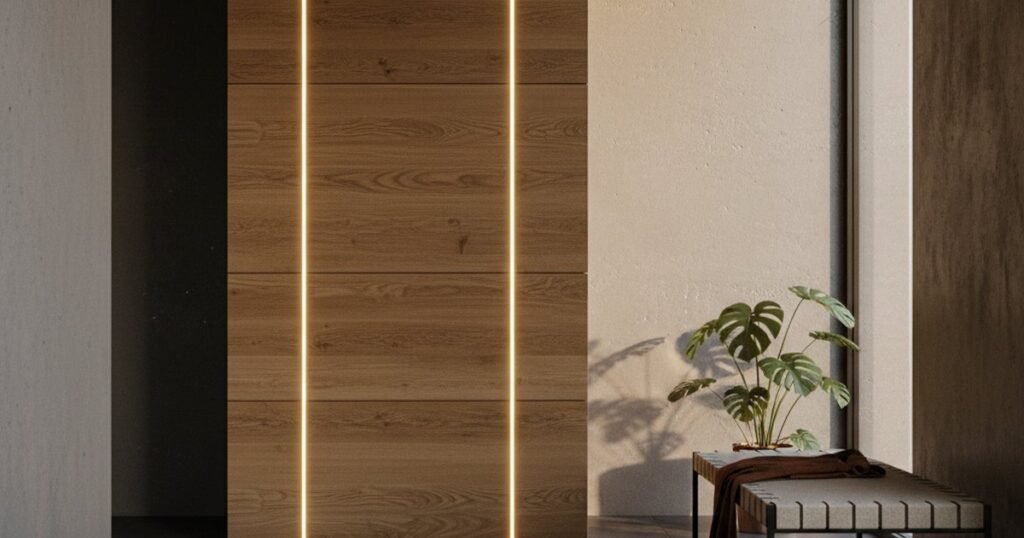 Pasillo con columnas: cómo integrarlas sin perder paso