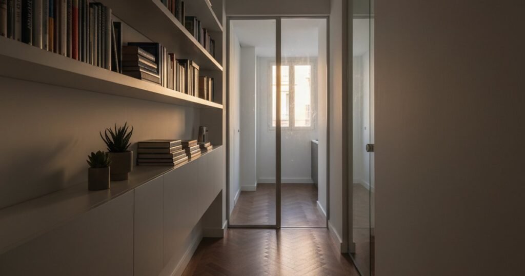 Cómo ganar luz en un pasillo heredado sin tirar la casa