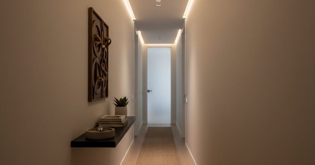 Pasillo sin ventanas: cómo meter luz con 1.800 euros