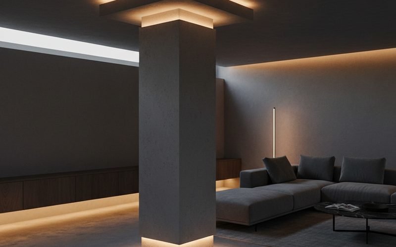 Iluminación: el truco para que el pilar "desaparezca"