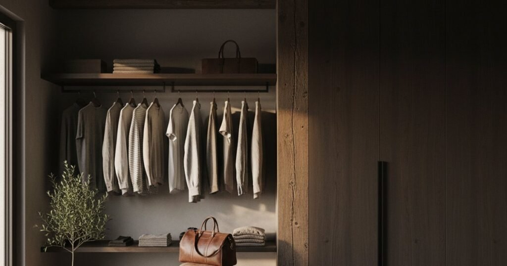 Diseñar un vestidor con vigas vistas sin perder almacenaje