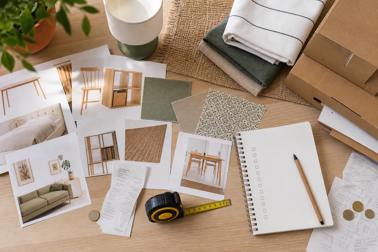 Lista de compra visual con muebles economicos para amueblar piso con 3.000 euros