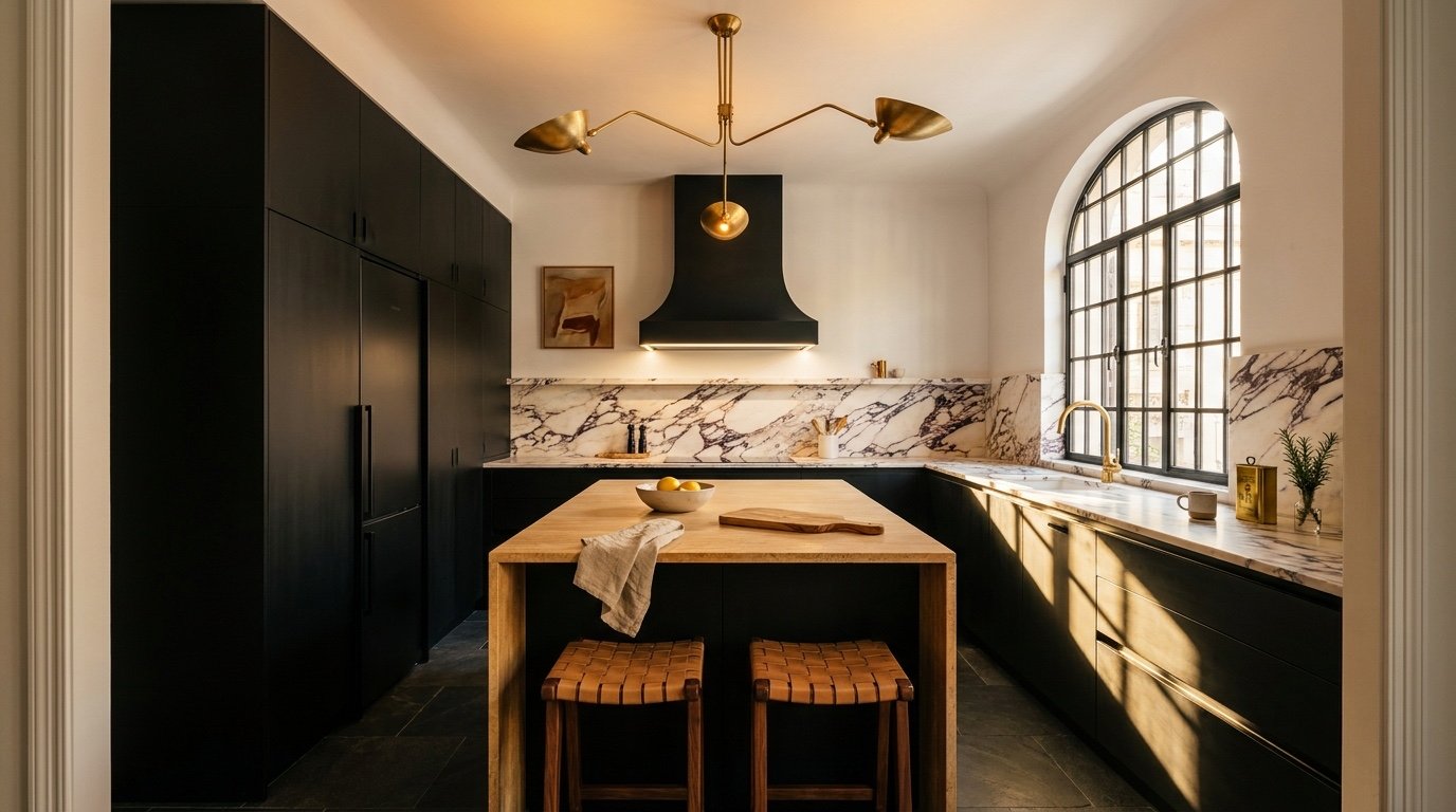 Render 4K de proyecto real ejecutado — cocina Madrid 8m²